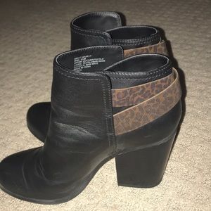 Black Boots 4 in Heels with animal print detail